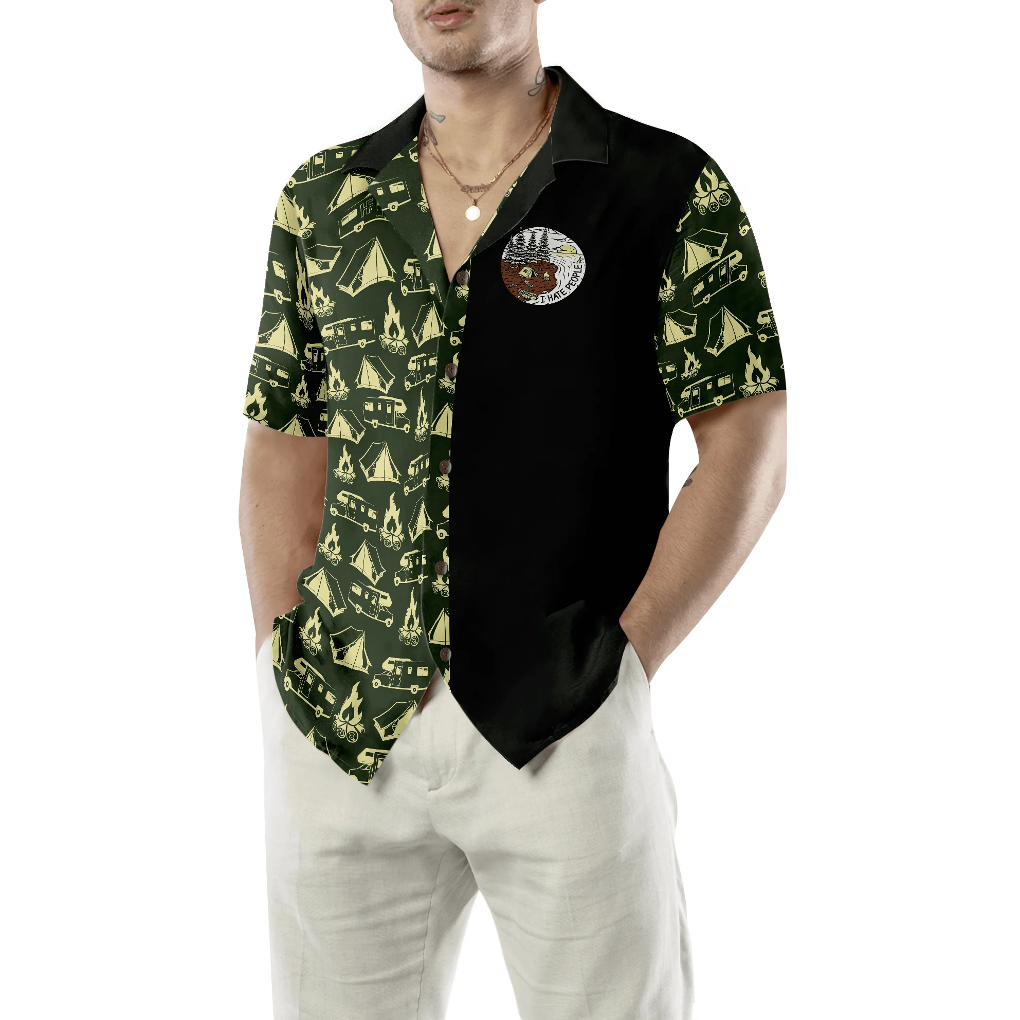 Camping Bigfoot Hawaiian Shirt, Darryl Drink Coffee & Hate People, Colorful Summer Aloha Shirt For Men Women, Perfect Gift For Friend, Family, Husband - Image 5