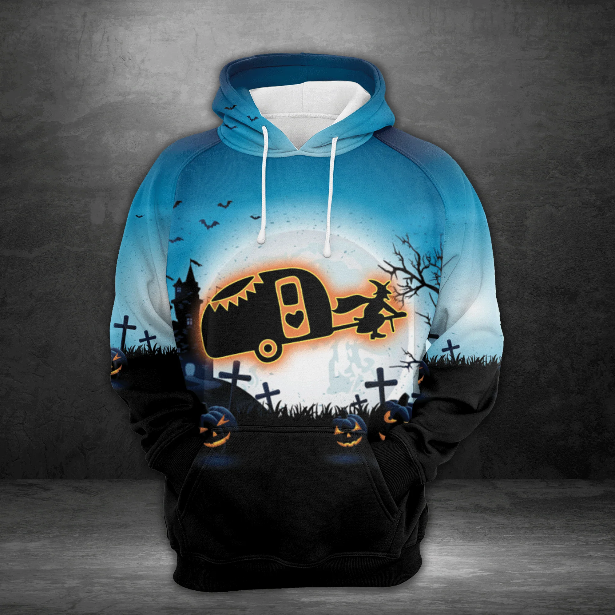 Camping Halloween Pullover Premium Hoodie My Broom Broke So Now I Go Camping, Perfect Outfit For Men And Women On Christmas New Year Autumn Winter - Image 2