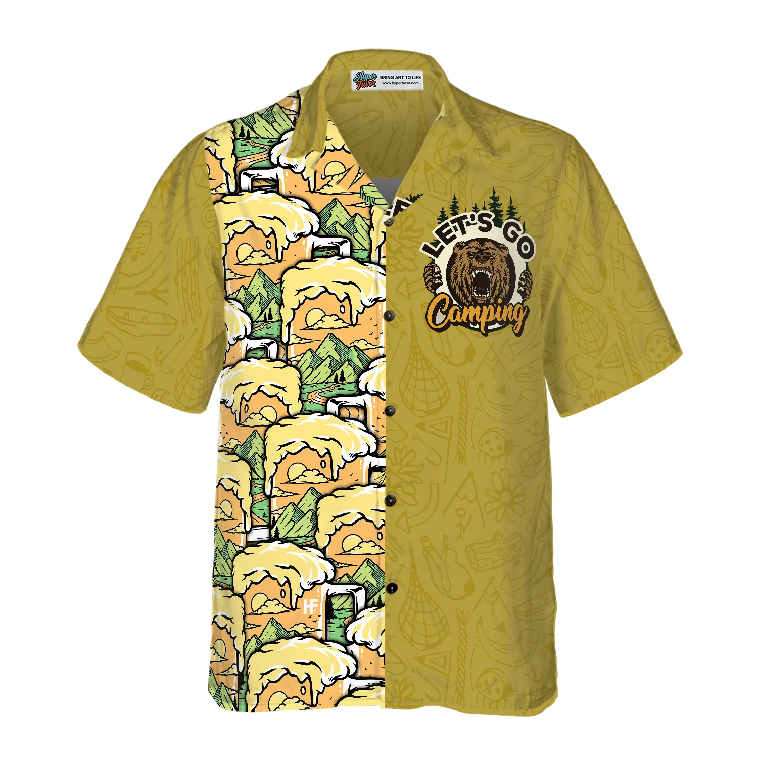 Camping Hawaiian Shirt, Bear Drink Beer, Colorful Summer Aloha Shirt For Men Women, Gift For Friend, Team, Camping Beer Lovers, Let's Go Camping - Image 3