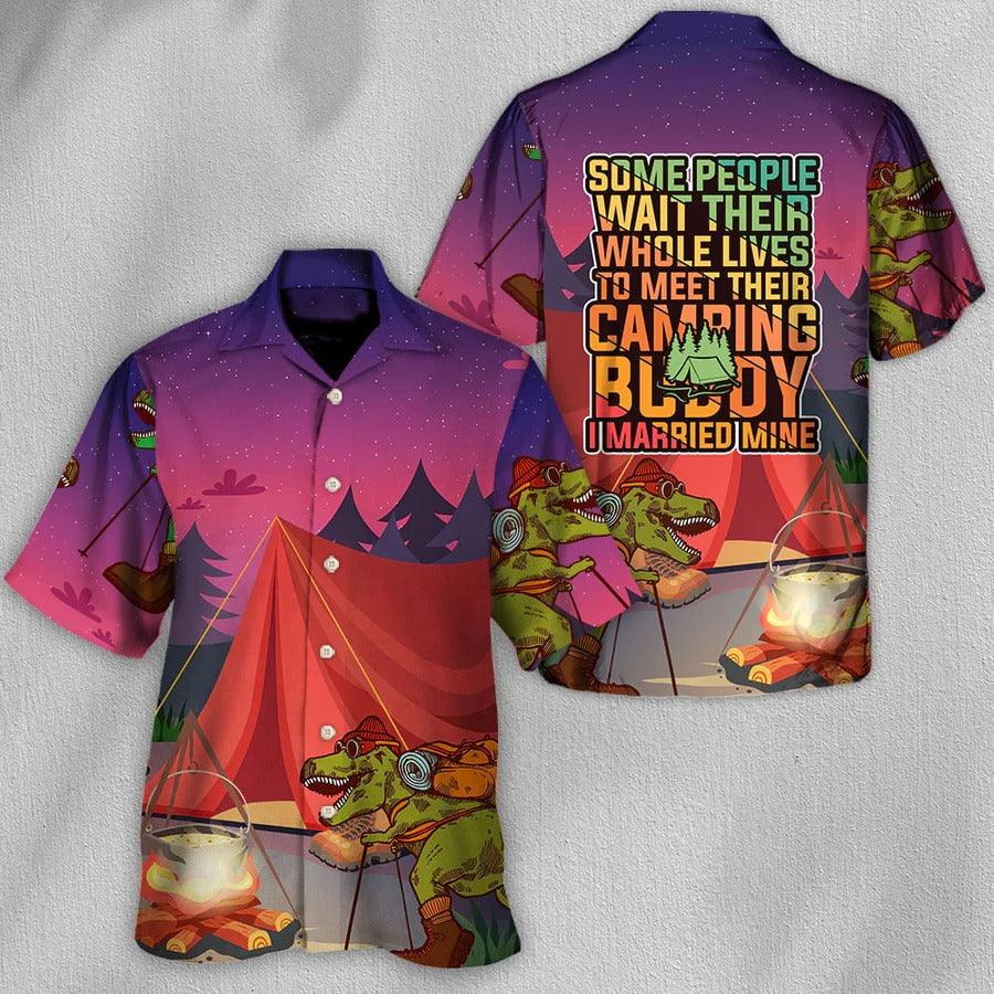 Camping Hawaiian Shirt, Camping Crocodile Hawaiian Shirt For Summer, Camping I Married Mine Aloha Shirt - Perfect Gift For Men, Women, Camping Lover
