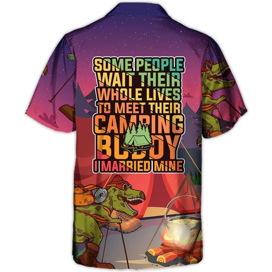 Camping Hawaiian Shirt, Camping Crocodile Hawaiian Shirt For Summer, Camping I Married Mine Aloha Shirt - Perfect Gift For Men, Women, Camping Lover - Image 3