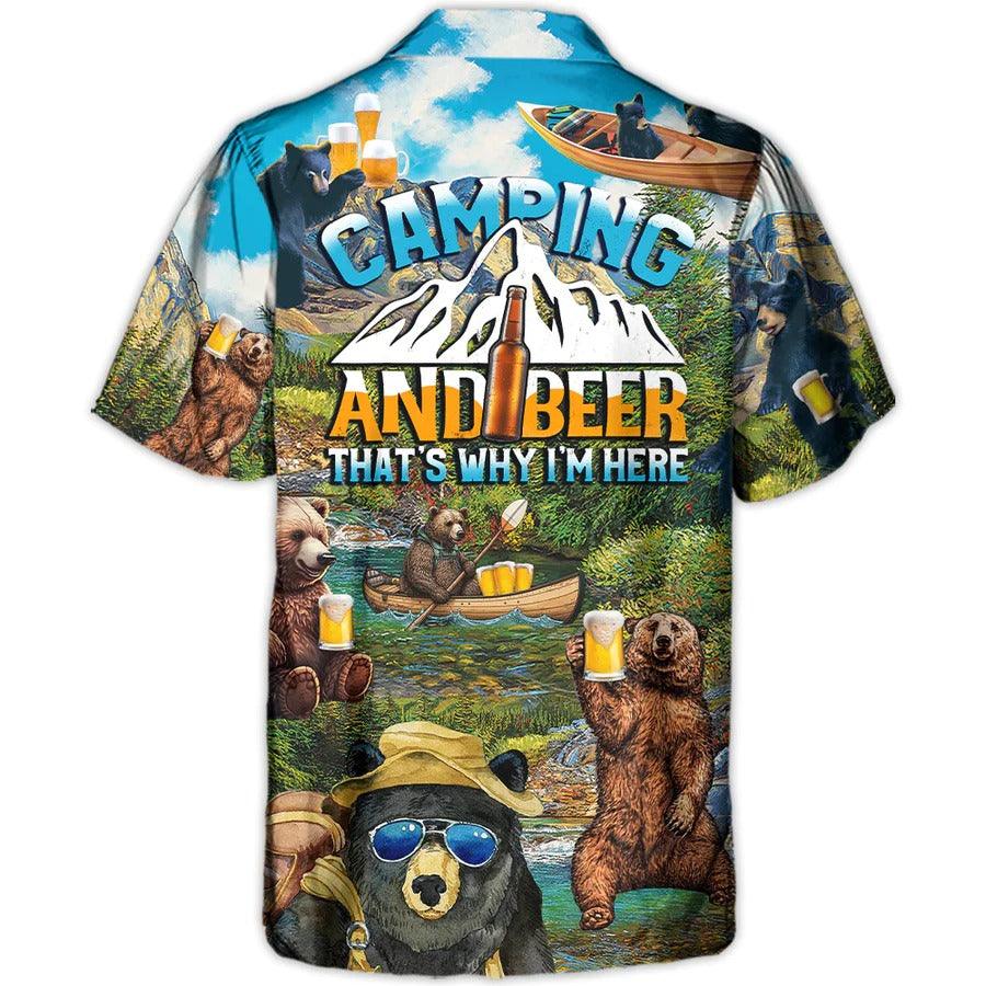 Camping Hawaiian Shirt, Camping Funny Bear Drinking Hawaiian Shirt For Summer, Camping Beer Aloha Shirt - Perfect Gift For Men, Women, Camping Lover - Image 2