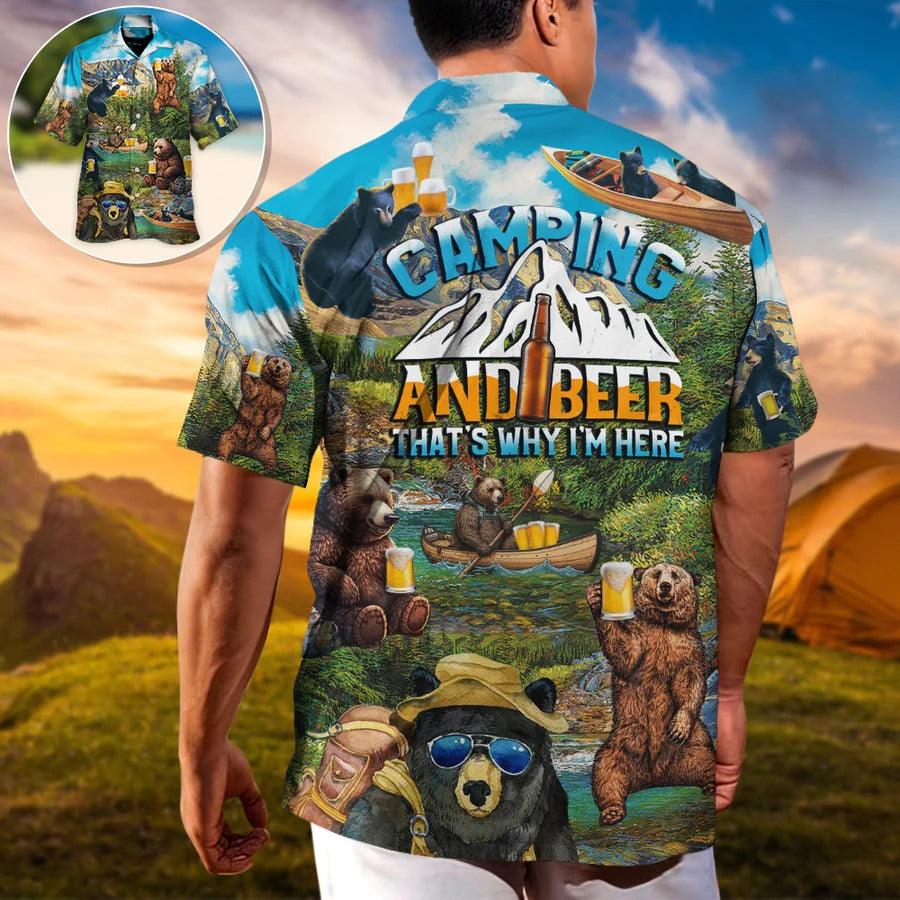 Camping Hawaiian Shirt, Camping Funny Bear Drinking Hawaiian Shirt For Summer, Camping Beer Aloha Shirt - Perfect Gift For Men, Women, Camping Lover - Image 3