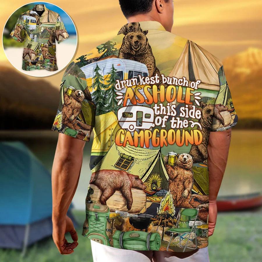 Camping Hawaiian Shirt, Camping Funny Bear With Beer Hawaiian Shirt For Summer, Camping Aloha Shirt - Perfect Gift For Men, Women, Camping Lover - Image 2