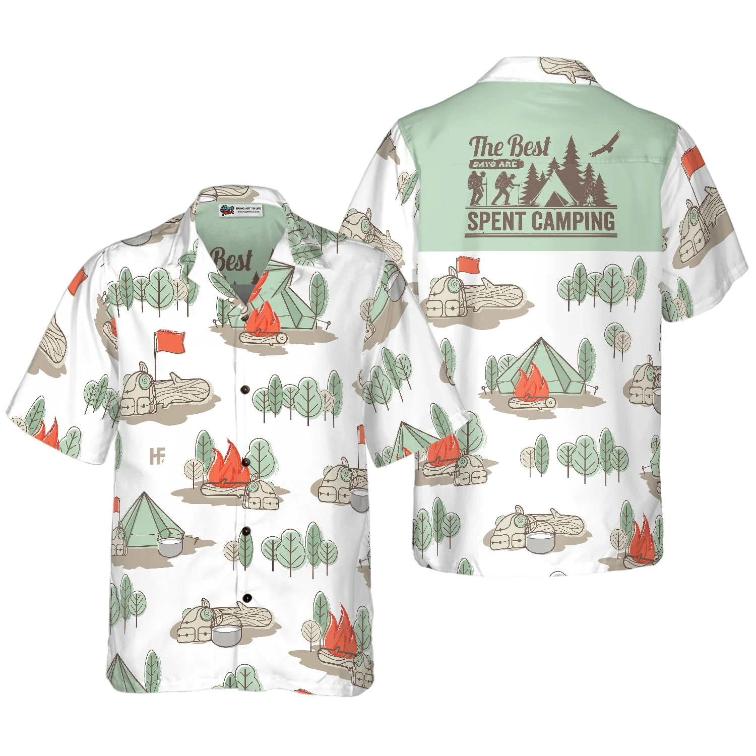 Camping Hawaiian Shirt, The Best Days Are Spent Camping, Colorful Summer Aloha Shirt For Men Women, Perfect Gift For Friend, Team, Family