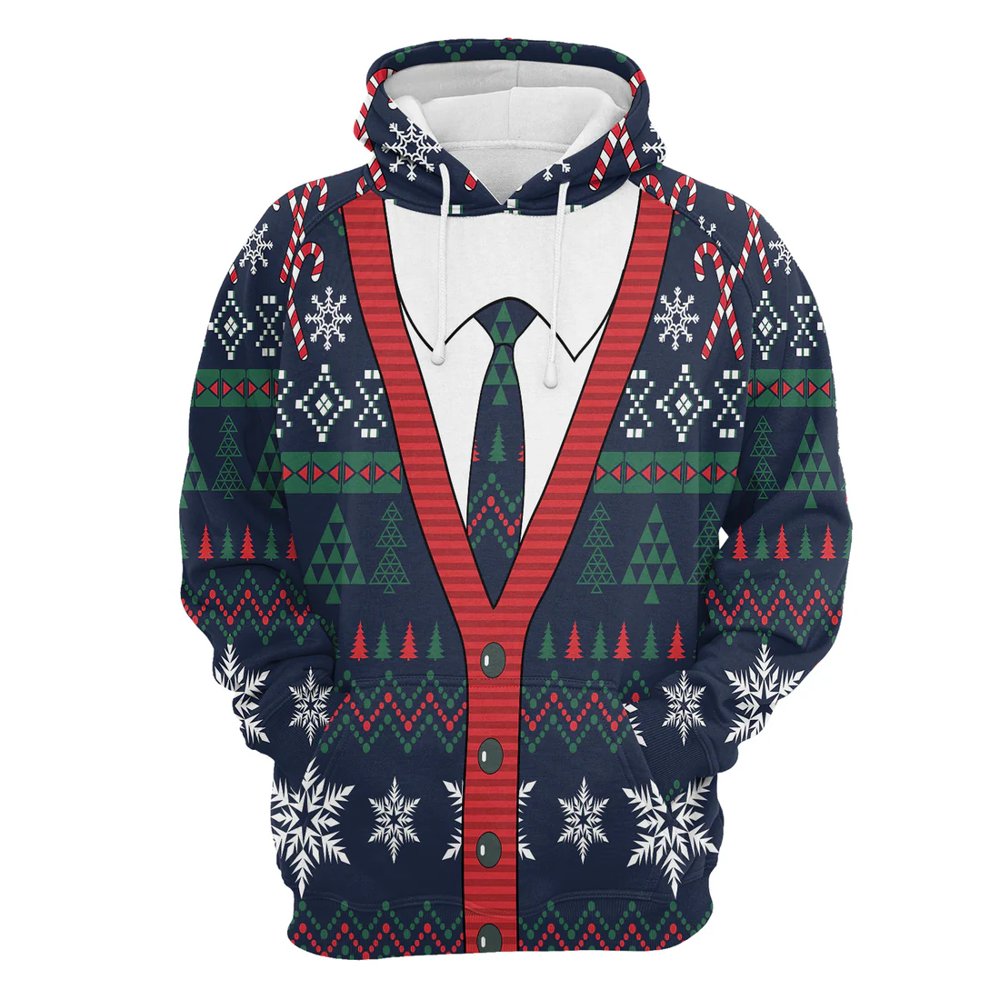 Cardigan Xmas Premium Christmas Hoodie, Cute Cardigan Christmas Unisex Hoodie For Men & Women - Perfect Gift For Christmas, Friends, Family - Image 4