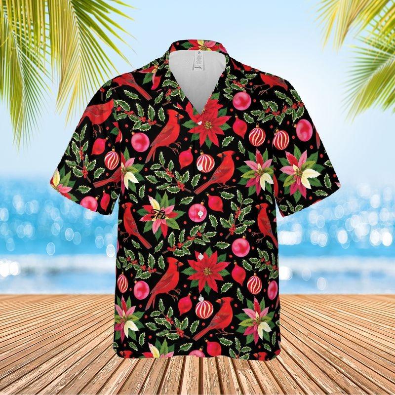 Cardinal Aloha Hawaiian Shirt - Cardinal Pattern Hawaiian Shirt, Christmas Decorations Pattern Hawaiian Shirt For Men & Women, Cardinal Lover - Image 2