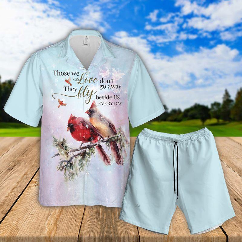 Cardinal Aloha Hawaiian Shirts For Summer - Couple Bird Hawaiian Set Outfits For Men Women - Memorial Gift For Family - Those We Love Don't Go Away