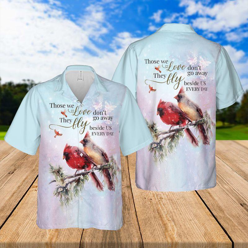 Cardinal Aloha Hawaiian Shirts For Summer - Couple Bird Hawaiian Set Outfits For Men Women - Memorial Gift For Family - Those We Love Don't Go Away - Image 2