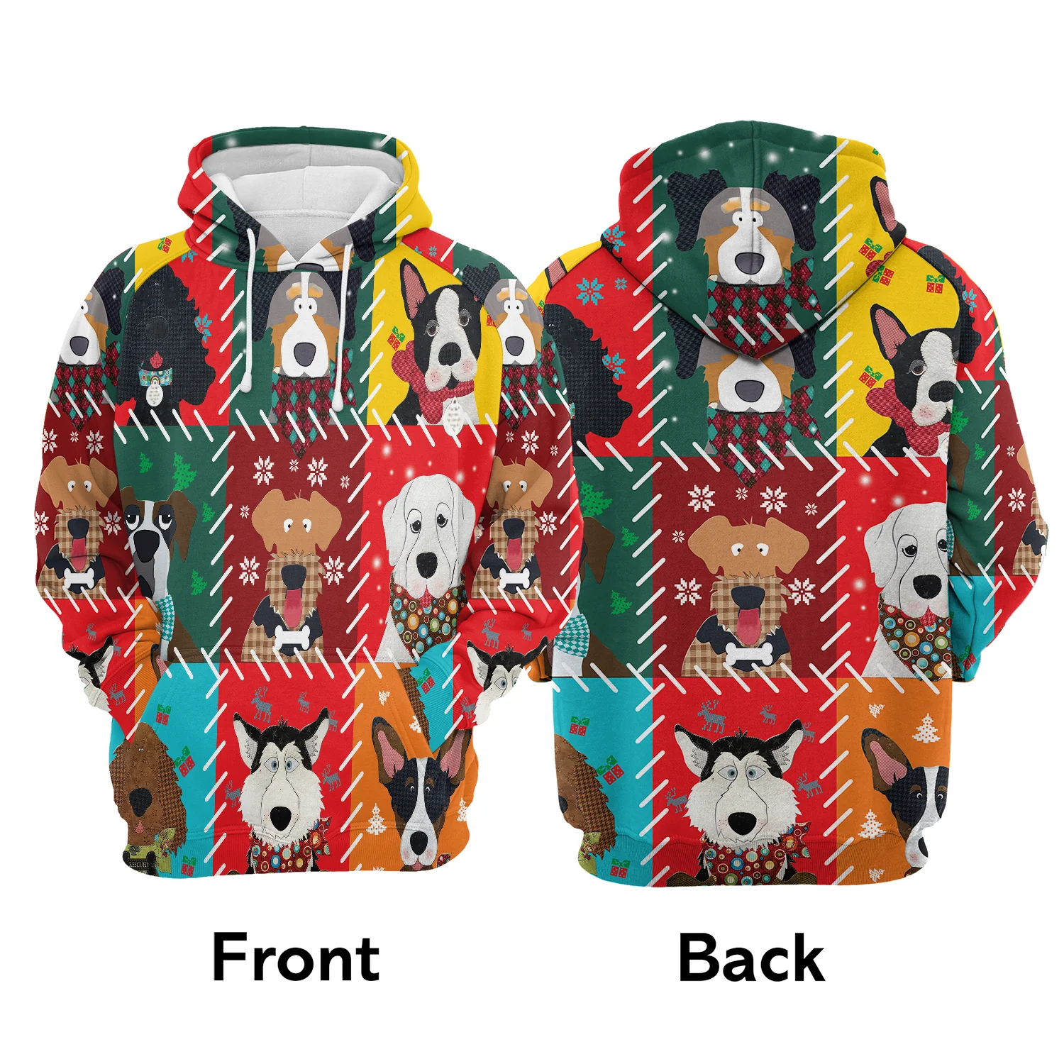 Cartoon Dog Christmas Pullover Premium Hoodie, Perfect Outfit For Men And Women On Christmas New Year Autumn Winter - Image 2
