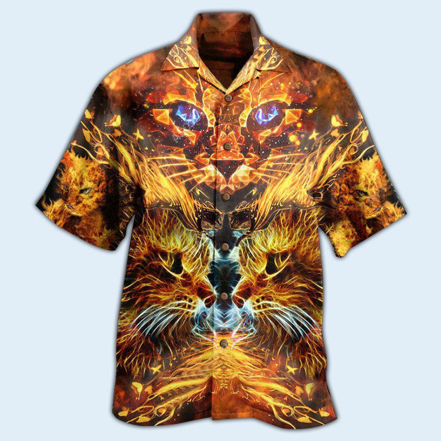 Cat Aloha Hawaiian Shirt For Summer, Flamingo Best Colorful Cat Hawaiian Shirts Outfit For Men Women, Friend, Cat Lovers - Image 2