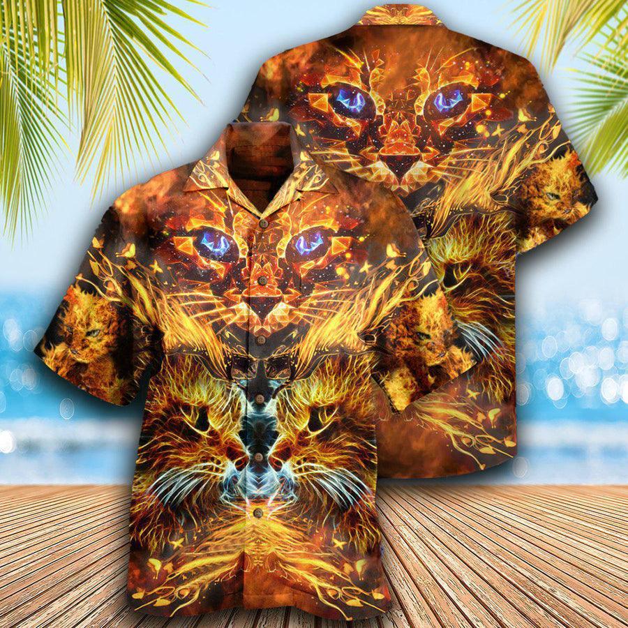 Cat Aloha Hawaiian Shirt For Summer, Flamingo Best Colorful Cat Hawaiian Shirts Outfit For Men Women, Friend, Cat Lovers - Image 3