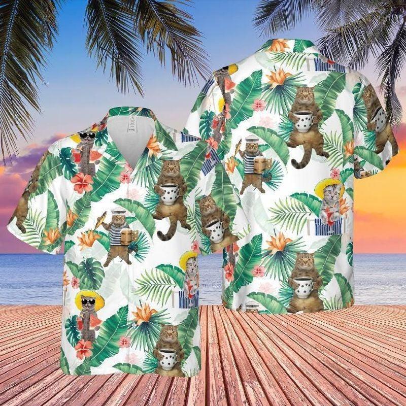 Cat Aloha Hawaiian Shirt - Funny Cat Cute Hawaiian Shirt, Tropical Flower Shirt For Men & Women, Cat Lover