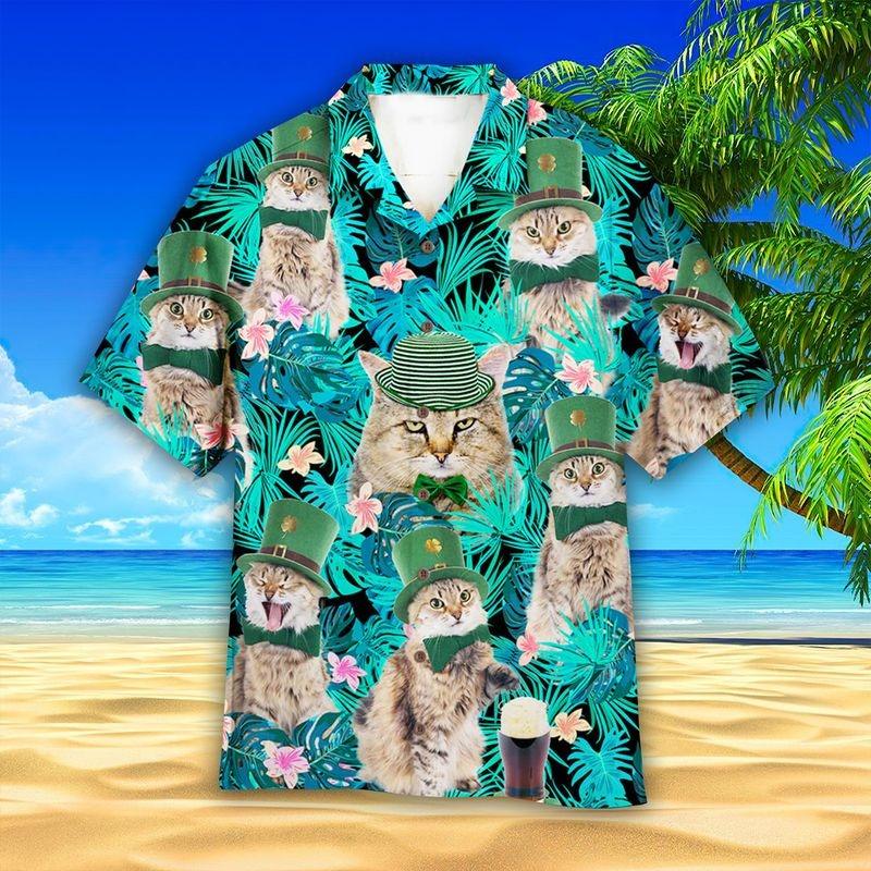 Cat Aloha Hawaiian Shirt - Funny Cat In Hat Hawaiian Shirt, Cat Emotion Hawaiian Shirt For Men & Women, Cat Lover - Image 2