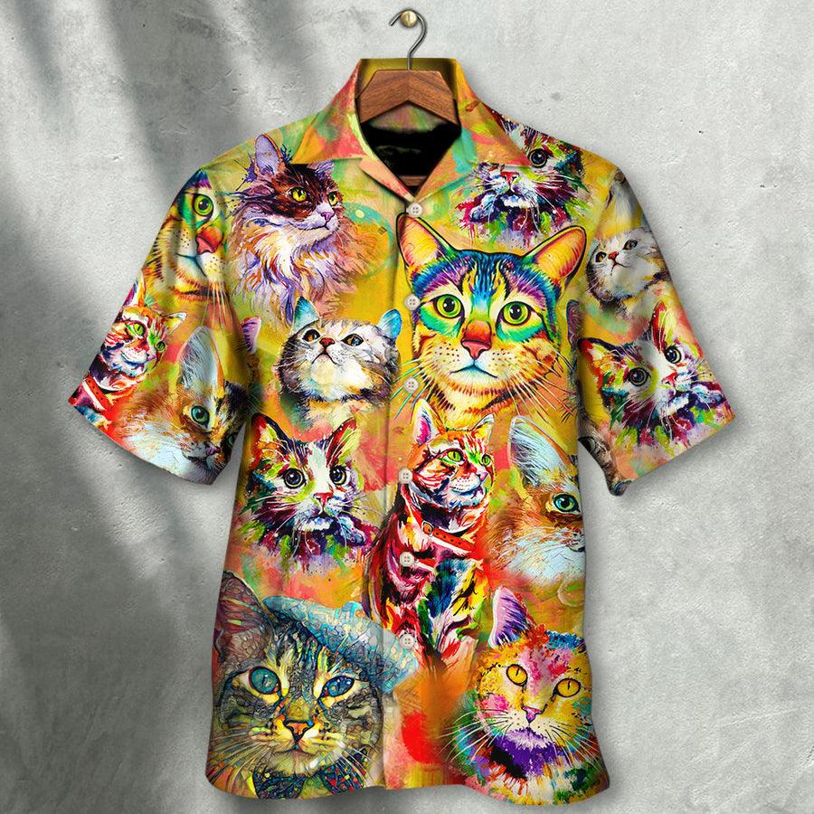 Cat Aloha Hawaiian Shirts For Summer, Cat Funny Lover Cat Colorful Painting Art Style - Perfect Gift For Men Women, Friend, Cat Lovers - Image 2