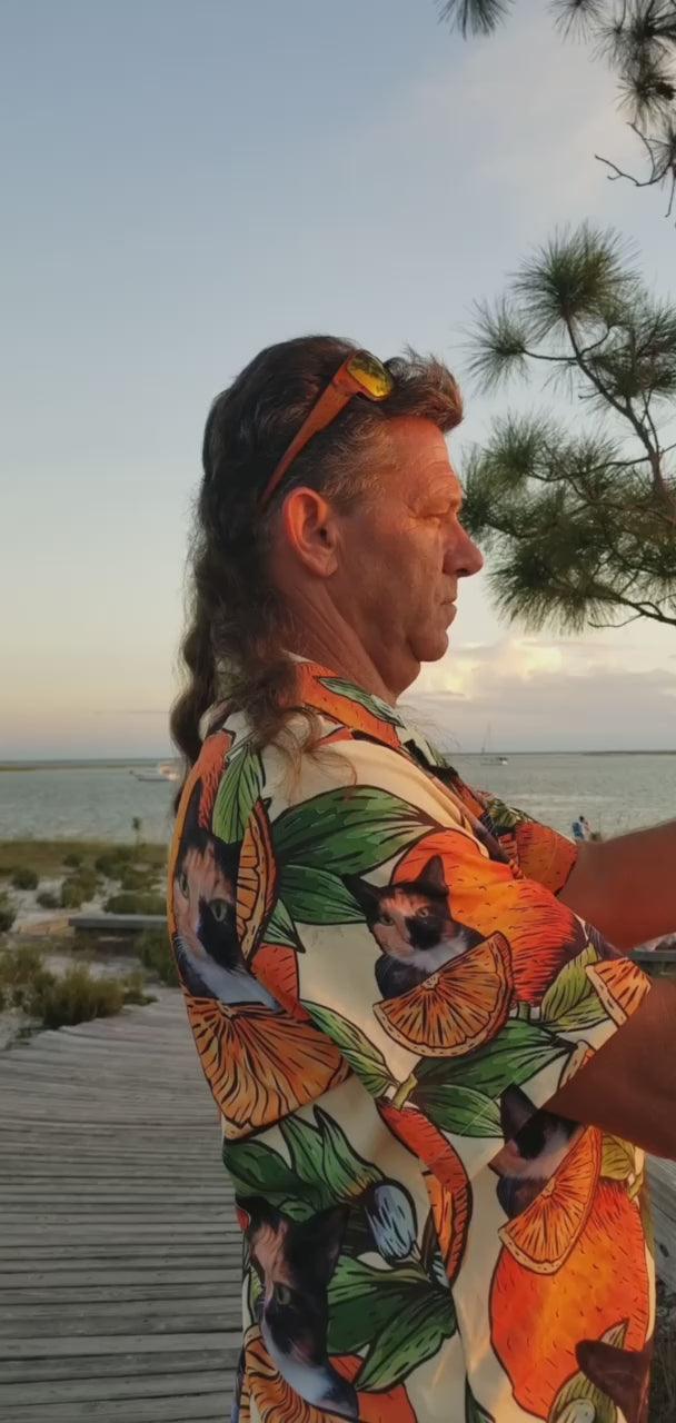 Cat Custom Photo Hawaiian Shirt For Summer, Cool Cat Orange Tropical Style Personalized Cat Hawaiian Shirts Outfit For Men Women, Cat Lovers - Image 4