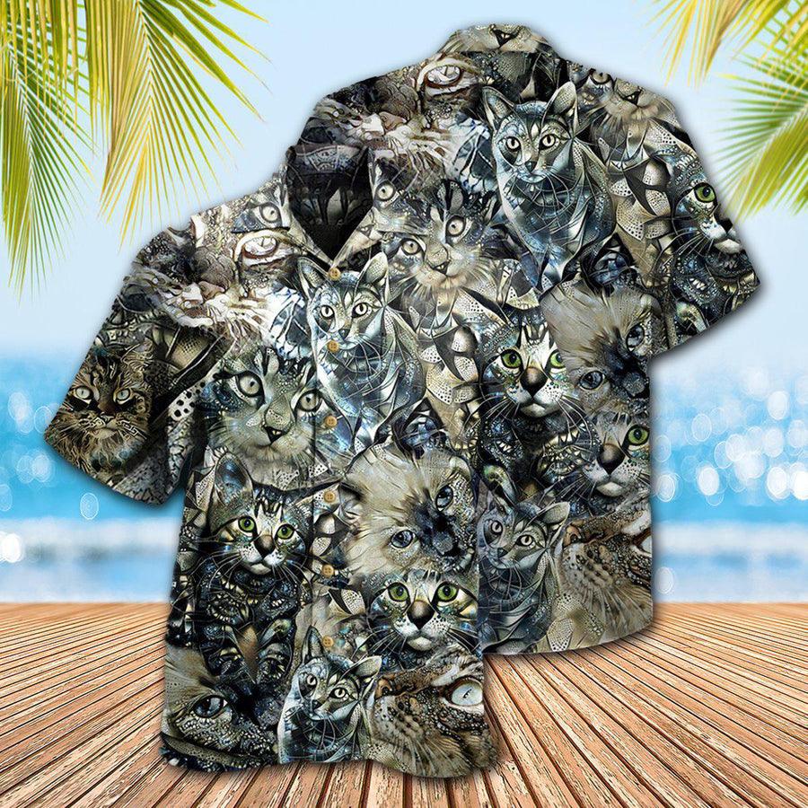 Cat Hawaiian Shirt For Summer, Best Colorful Cool Cat Hawaiian Shirts Outfit For Men Women, Friend, Team, Cat Lover - Image 2