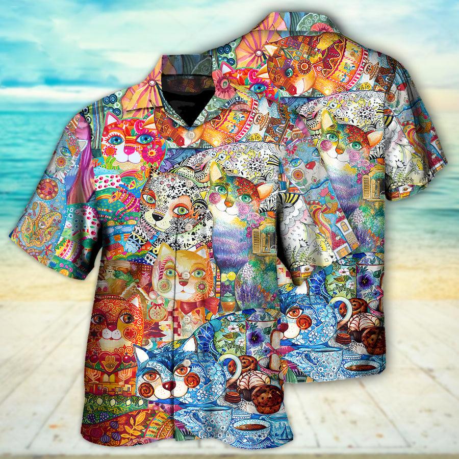 Cat Hawaiian Shirt For Summer, Cat All You Need Is Love And A Cat Hawaiian Shirts Outfit For Men Women, Friend, Team, Cat Lovers - Image 3