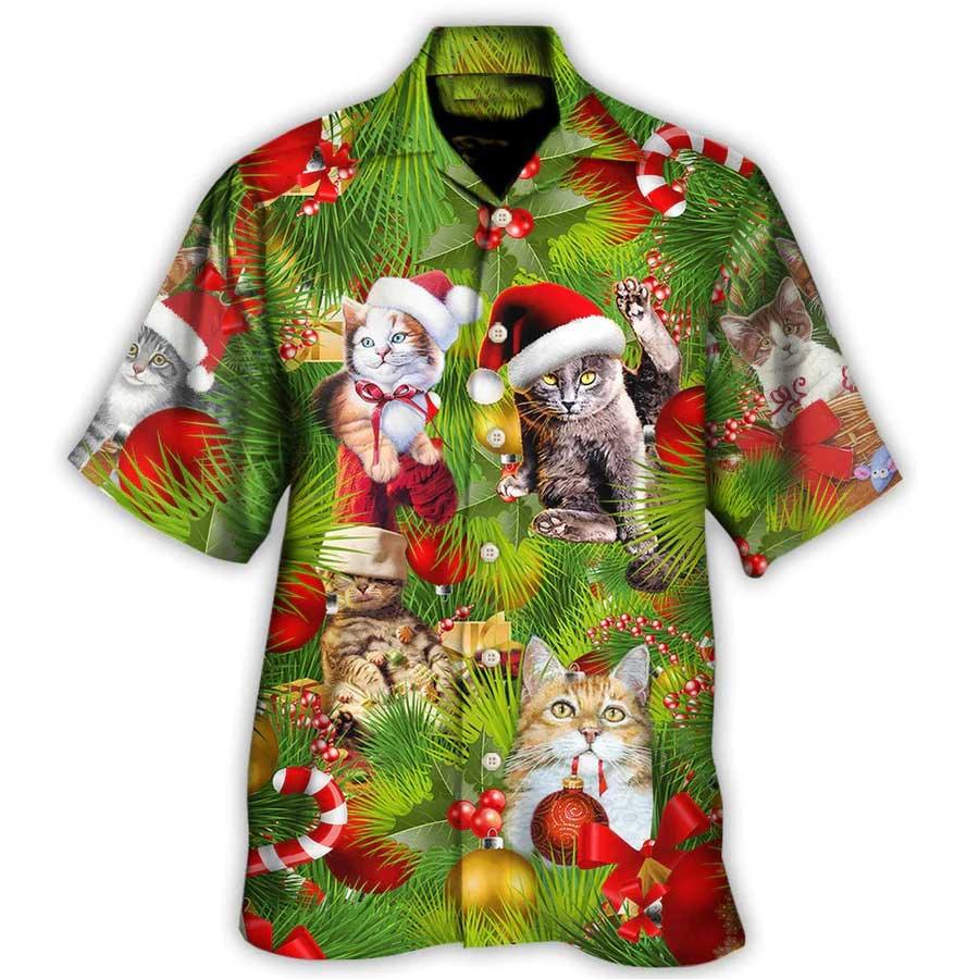Cat Hawaiian Shirt For Summer,  Cat Christmas Aloha Shirts, Best Colorful Cool Cat Hawaiian Shirts Outfit For Men Women, Friend, Team, Cat Lovers