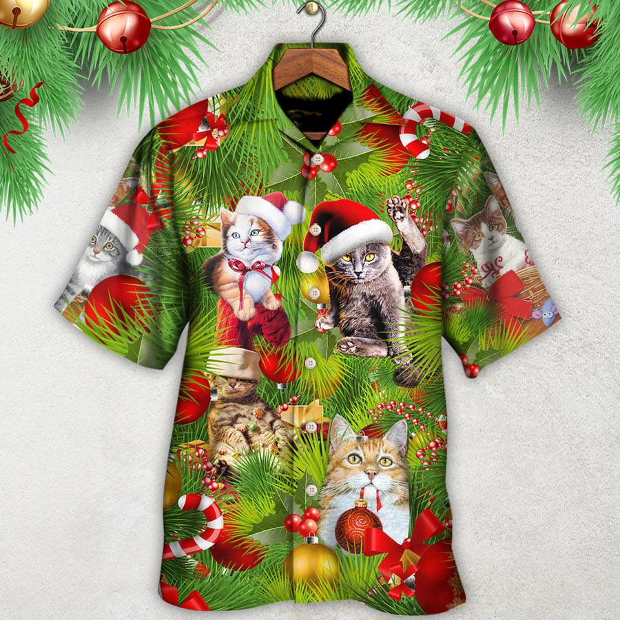 Cat Hawaiian Shirt For Summer,  Cat Christmas Aloha Shirts, Best Colorful Cool Cat Hawaiian Shirts Outfit For Men Women, Friend, Team, Cat Lovers - Image 2