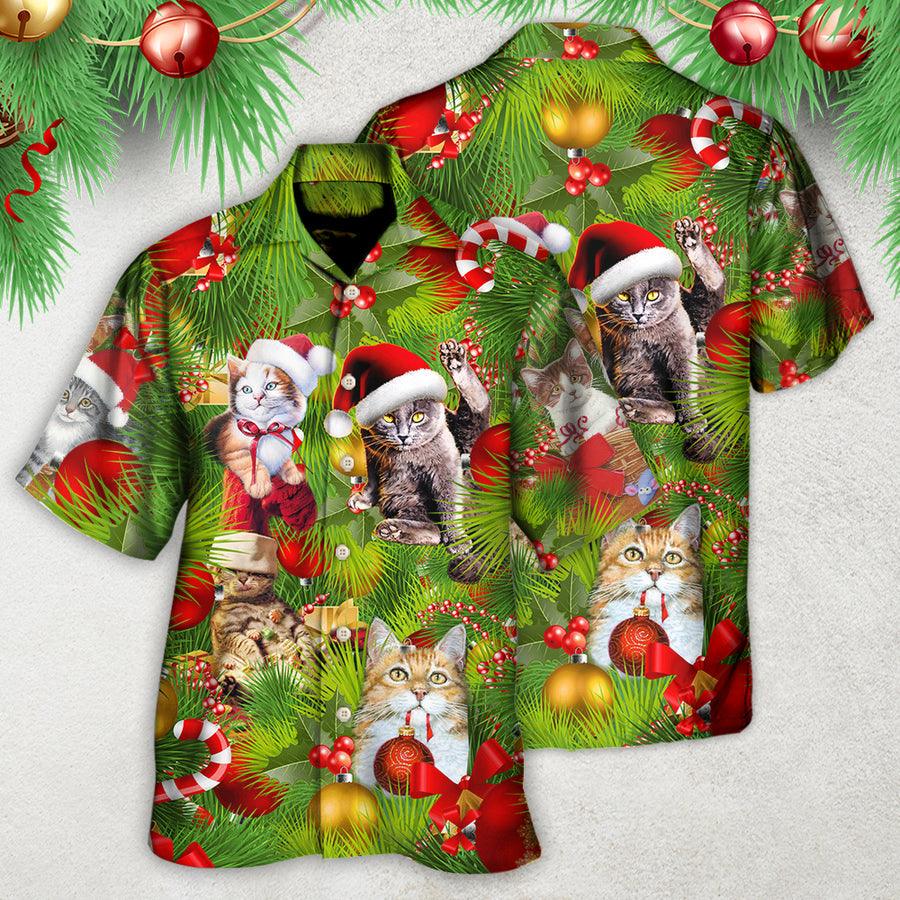 Cat Hawaiian Shirt For Summer,  Cat Christmas Aloha Shirts, Best Colorful Cool Cat Hawaiian Shirts Outfit For Men Women, Friend, Team, Cat Lovers - Image 3