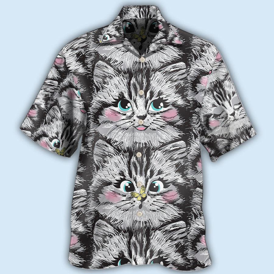 Cat Hawaiian Shirt For Summer, Cat Lovely Kitten Aloha Shirts, Best Colorful Cool Cat Hawaiian Shirts Outfit For Men Women, Friend, Team, Cat Lovers
