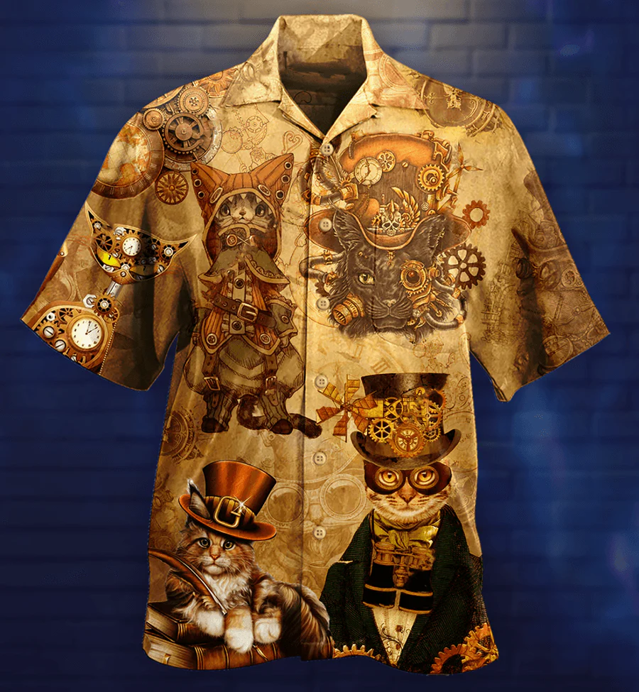 Cat Hawaiian Shirt For Summer, Cat Luxury Style Aloha Shirts, Best Colorful Cat Hawaiian Shirts Outfit For Men Women, Friend, Team, Cat Lovers