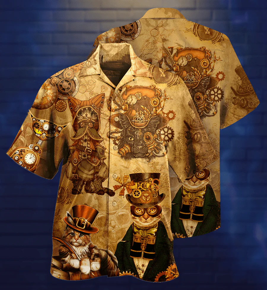 Cat Hawaiian Shirt For Summer, Cat Luxury Style Aloha Shirts, Best Colorful Cat Hawaiian Shirts Outfit For Men Women, Friend, Team, Cat Lovers - Image 2
