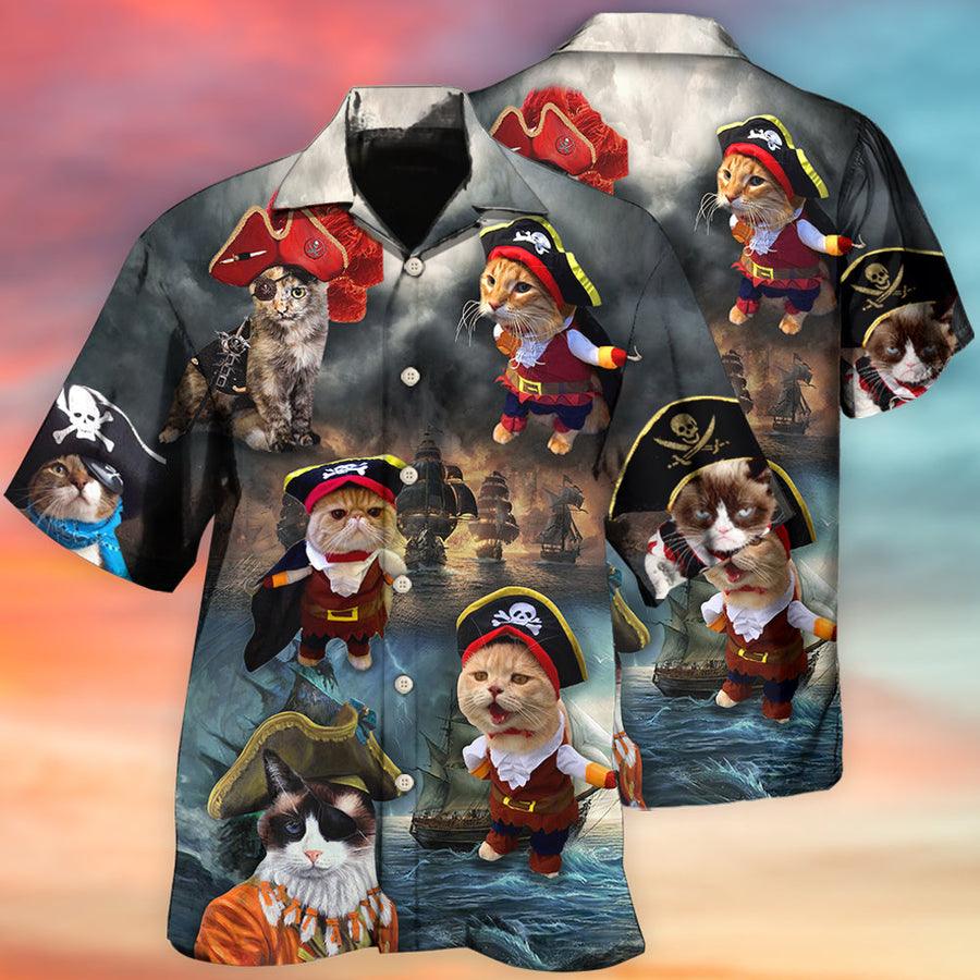 Cat Hawaiian Shirt For Summer, Cat Pirate Style Aloha Shirts - Best Colorful Cat Hawaiian Shirts Outfit For Men Women, Friend, Team, Cat Lovers - Image 2