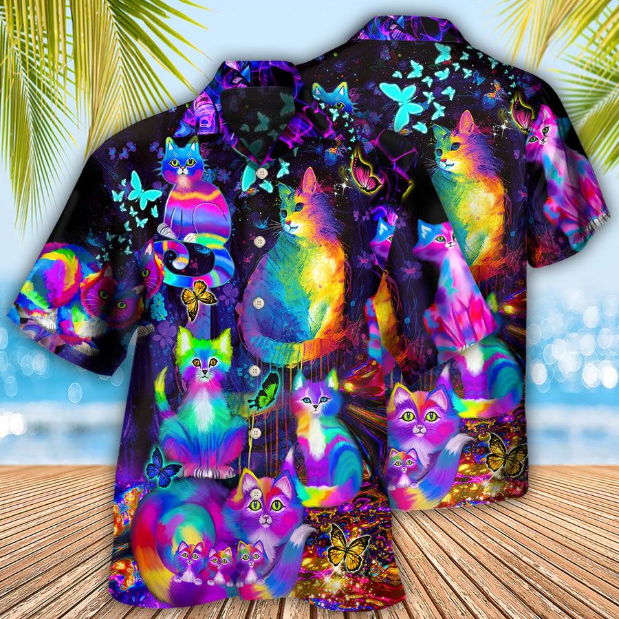 Cat Hawaiian Shirt For Summer, Cat Run The World Aloha Shirts, Best Colorful Cool Cat Hawaiian Shirts Outfit For Men Women, Friend, Team, Cat Lovers - Image 2