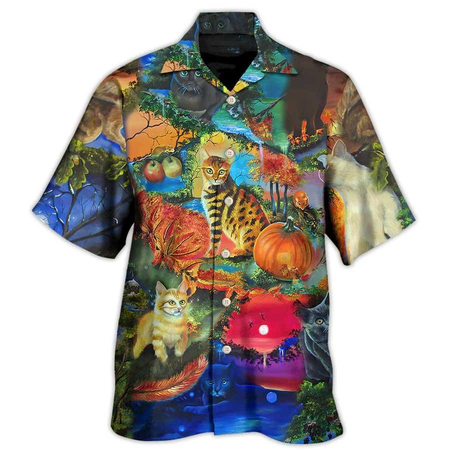 Cat Hawaiian Shirt For Summer, Cat Secret Another World Aloha Shirts, Best Colorful Cat Hawaiian Shirts Outfit For Men Women, Friend, Team, Cat Lovers - Image 3