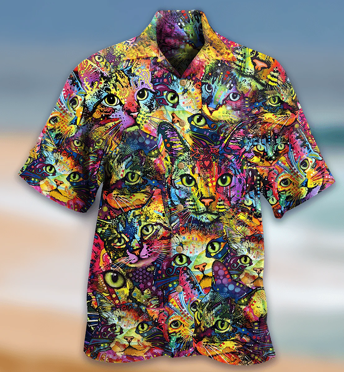 Cat Hawaiian Shirt For Summer, Cat Smile Colorful Aloha Shirts, Cool Cat Hawaiian Shirts Outfit For Men Women, Gift For Friend, Team, Cat Lovers