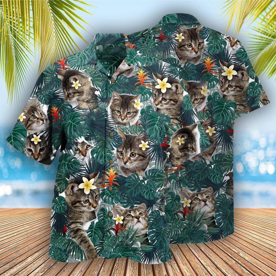 Cat Hawaiian Shirt For Summer, Cat Tropical Leaves Aloha Shirts - Best Colorful Cool Cat Hawaiian Shirts Outfit For Men Women, Friend, Team, Cat Lovers - Image 2