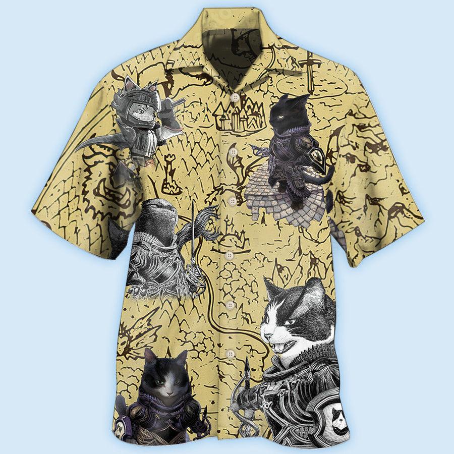 Cat Hawaiian Shirt For Summer, Cat Warrior Strong Aloha Shirts, Best Colorful Cool Cat Hawaiian Shirts Outfit For Men Women, Friend, Team, Cat Lovers - Image 2