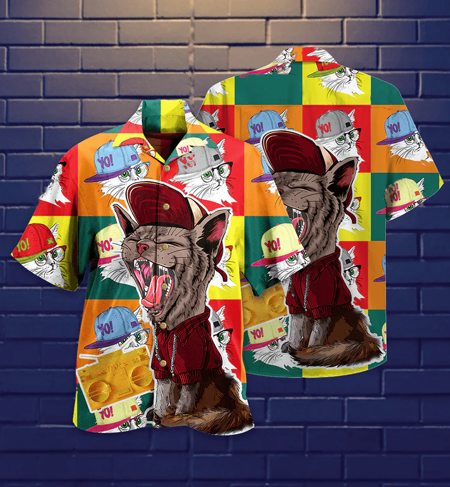 Cat Hawaiian Shirt For Summer, Cat Yo Yo Style Aloha Shirts, Best Colorful Cat Hawaiian Shirts Outfit For Men Women, Friend, Team, Cat Lovers - Image 3