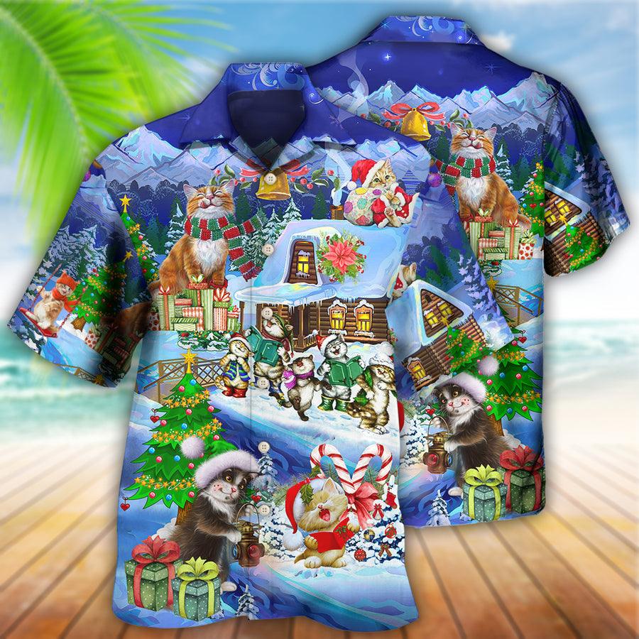 Cat Hawaiian Shirt For Summer, Christmas Cat Santa Love Gift Aloha Shirts, Best Cat Hawaiian Shirts Outfit For Men Women, Friend, Cat Lovers - Image 2