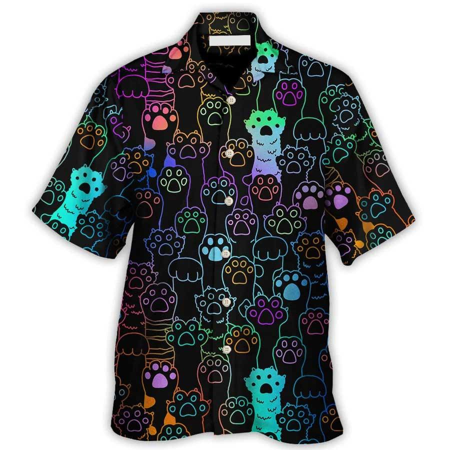 Cat Hawaiian Shirt For Summer, Cute Cat Little Paw, Best Colorful Cool Cat Hawaiian Shirts Outfit For Men Women, Friend, Team, Cat Lovers