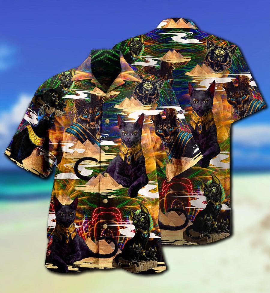 Cat Hawaiian Shirt For Summer, Egyptian Cat Aloha Shirts, Best Colorful Cat Hawaiian Shirts Outfit For Men Women, Friend, Team, Cat Lovers - Image 2