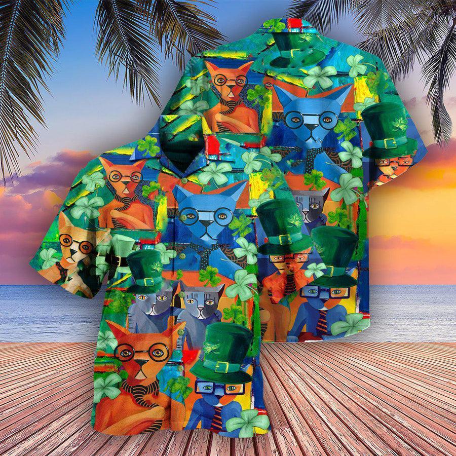 Cat Hawaiian Shirts For Summer, Cat Have A Purrfect Saint Patrick's Day Aloha Shirt, Cat Hawaiian Shirts Outfit For Men Women, Friend, Team, Cat Lovers