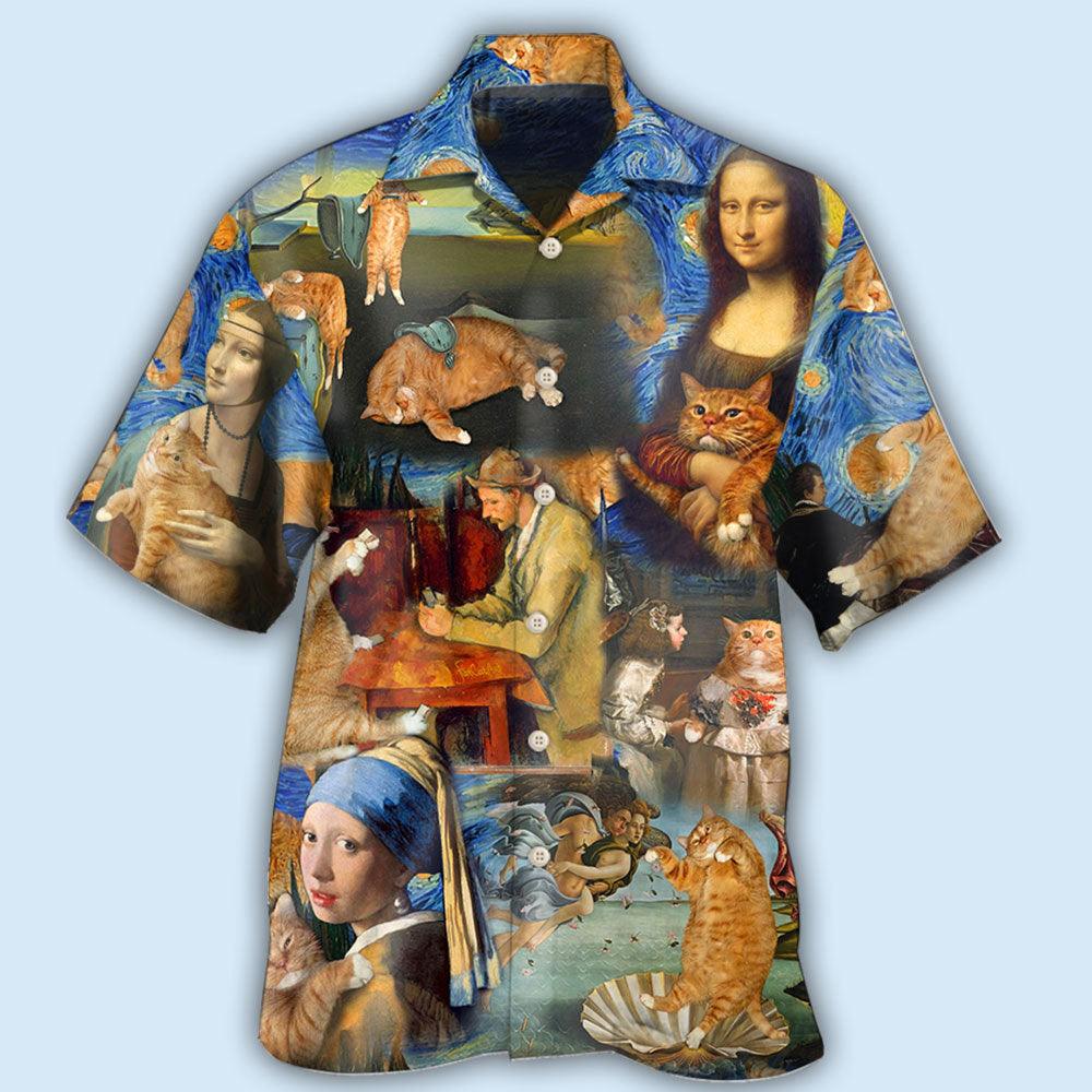 Cat Hawaiian Shirts For Summer, Cat Lover Art Aloha Shirts - Colorful Cool Cat Hawaiian Shirts Outfit For Men Women, Gift For Friend, Team, Cat Lovers