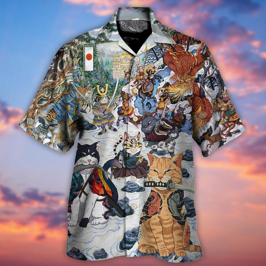 Cat Japanese Hawaiian Shirts For Summer - A Small Measure of Peace Hawaiian Shirt For, Best Cat Hawaiian Shirts Outfit For Men Women, Friend, Team, Cat Lovers - Image 3