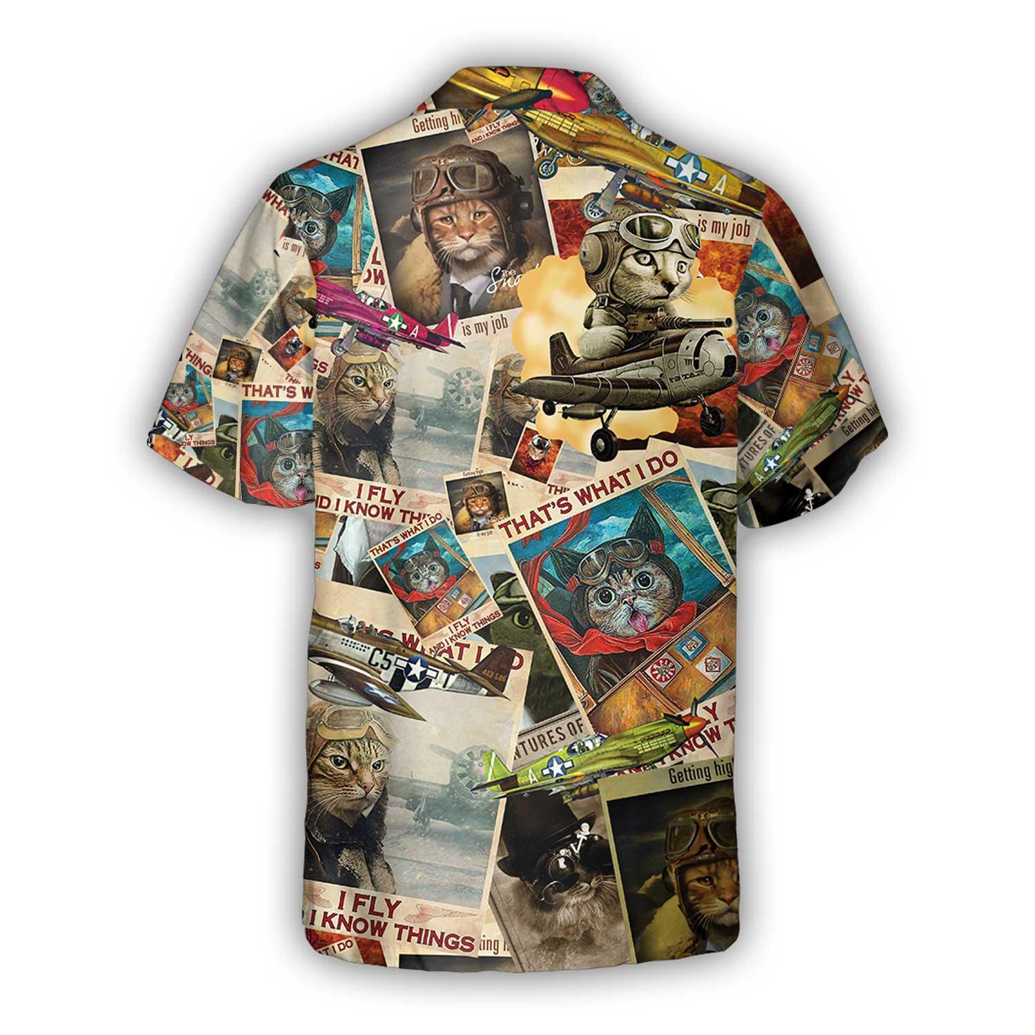 Cat Lover Aloha Hawaiian Shirt, Cat Amazing Pilot Hawaiian Shirt For Men And Women, Perfect Gifts For Cat Mom, Cat Dad, Friends, Family - Image 3
