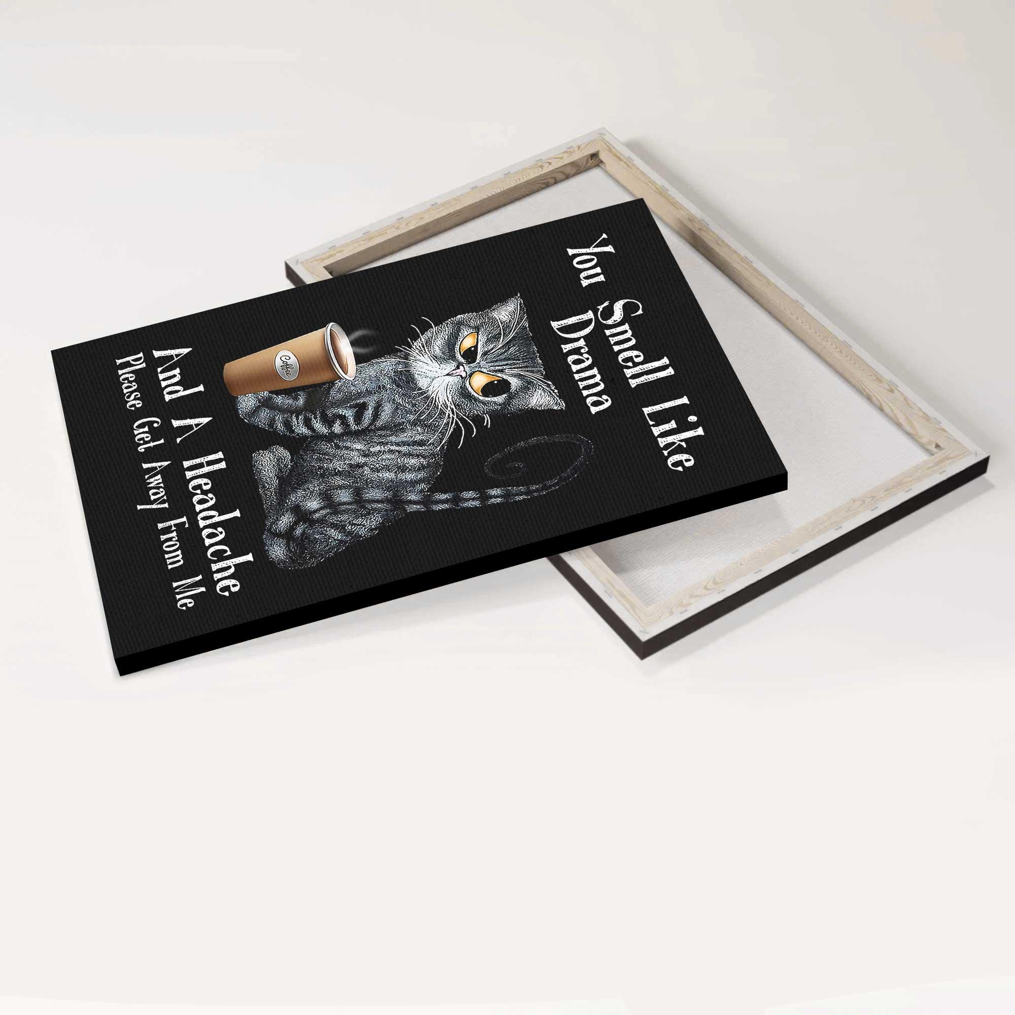 Cat Portrait Canvas - You Smell Like Drama And A Headache, Please Get Away From Me Canvas - Perfect Gift For Cat Lover, Friend, Family - Image 3