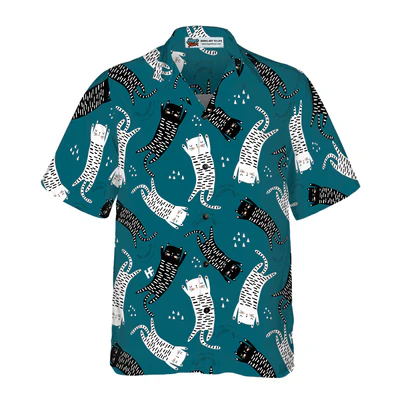 Cat Seamless Pattern Hawaiian Shirt, Funny Cat Shirt For Men - Perfect Gift For Men, Cat Lovers, Husband, Boyfriend, Friend, Family - Image 2