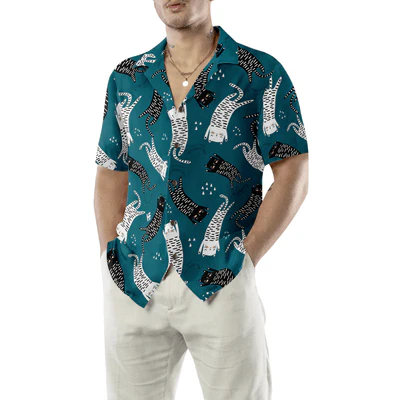 Cat Seamless Pattern Hawaiian Shirt, Funny Cat Shirt For Men - Perfect Gift For Men, Cat Lovers, Husband, Boyfriend, Friend, Family - Image 4