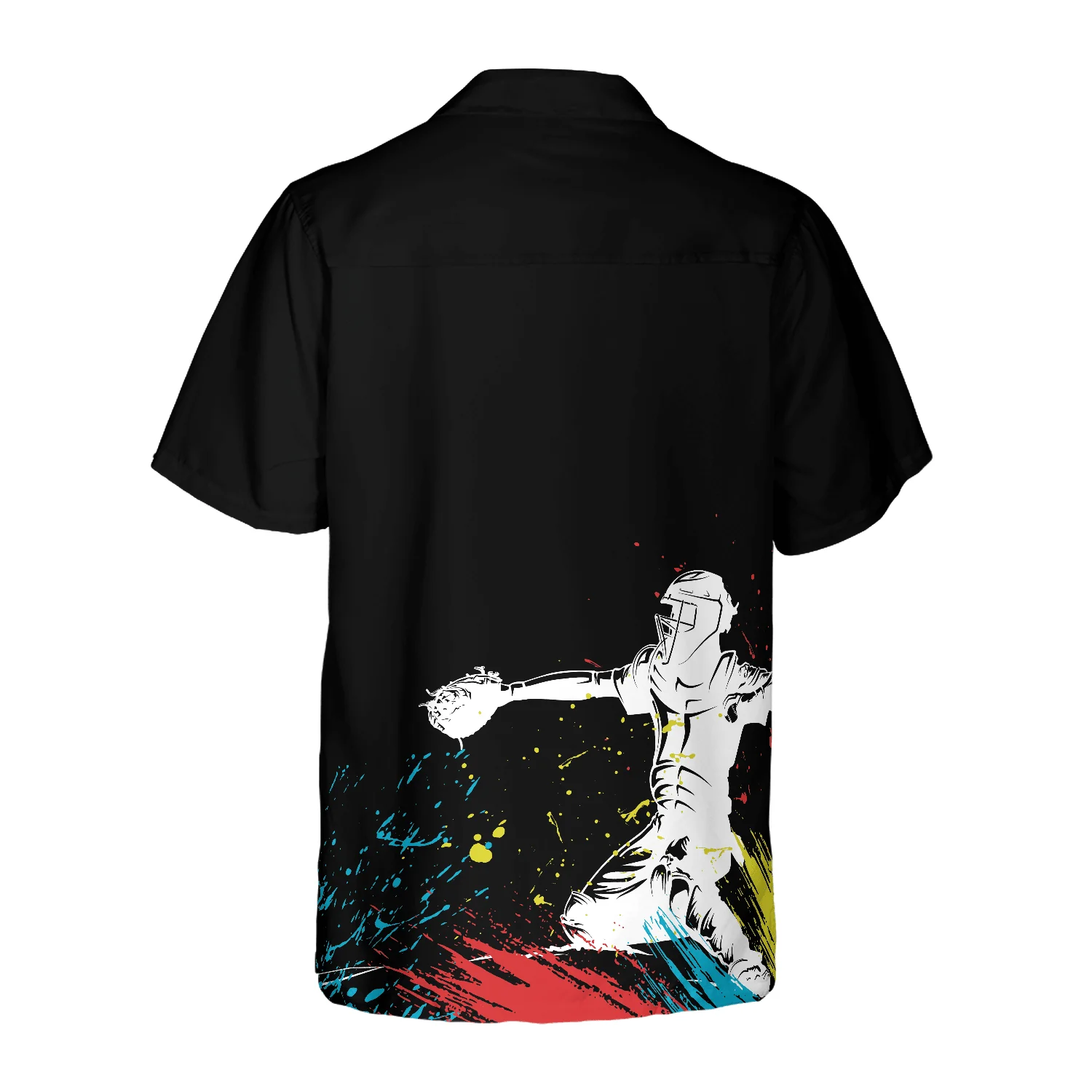 Catcher Silhouette Baseball Hawaiian Shirt, Colorful Summer Aloha Shirt For Men Women, Perfect Gift For Friend, Family, Team, Baseball Lovers - Image 2