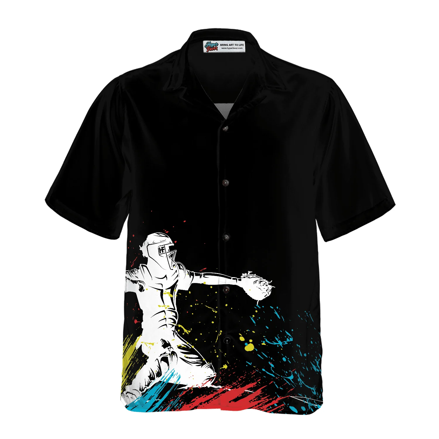 Catcher Silhouette Baseball Hawaiian Shirt, Colorful Summer Aloha Shirt For Men Women, Perfect Gift For Friend, Family, Team, Baseball Lovers - Image 3