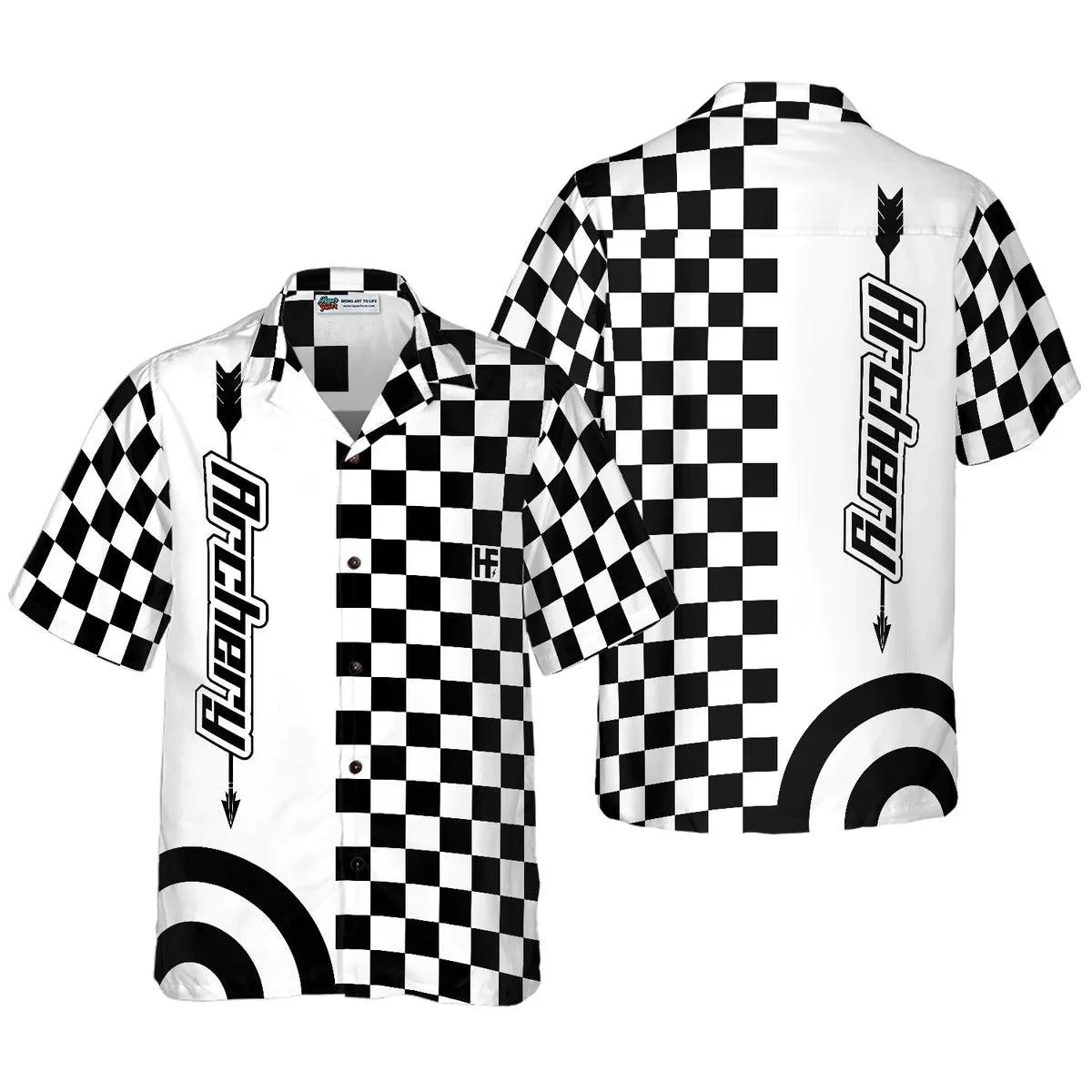 Checkerboard Style And Archery Hawaiian Shirt, Archery Hawaiian Shirt, Checkerboard Summer Aloha Shirt - Perfect Gift For Men, Women, Friend, Family