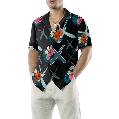Chef Hawaiian Shirt, Chef Knives Tropical Aloha Shirt For Men - Gift For Chef, Husband, Boyfriend, Family, Friends - Image 2