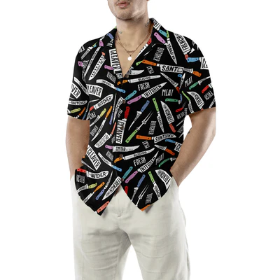 Chef Hawaiian Shirt, Meat & Fish Cutting Knives Chef Aloha Shirt For Men - Gift For Chef, Husband, Boyfriend, Family, Friends - Image 5